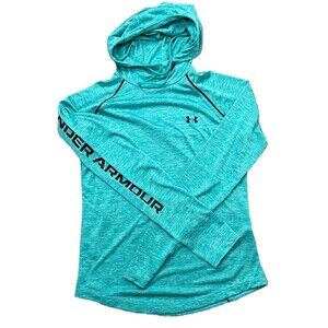 Under Armour Hoodie Long Sleeve Loose Fit Lightweight‎ Spellout Logo Green Small